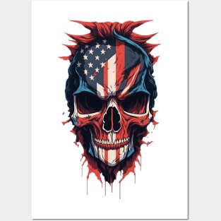 Skull USA Posters and Art